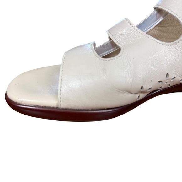 SAS Quatro Ivory Leather Slingback Comfort Sandals Shoes Open Toe USA Made 10 S - Picture 5 of 16
